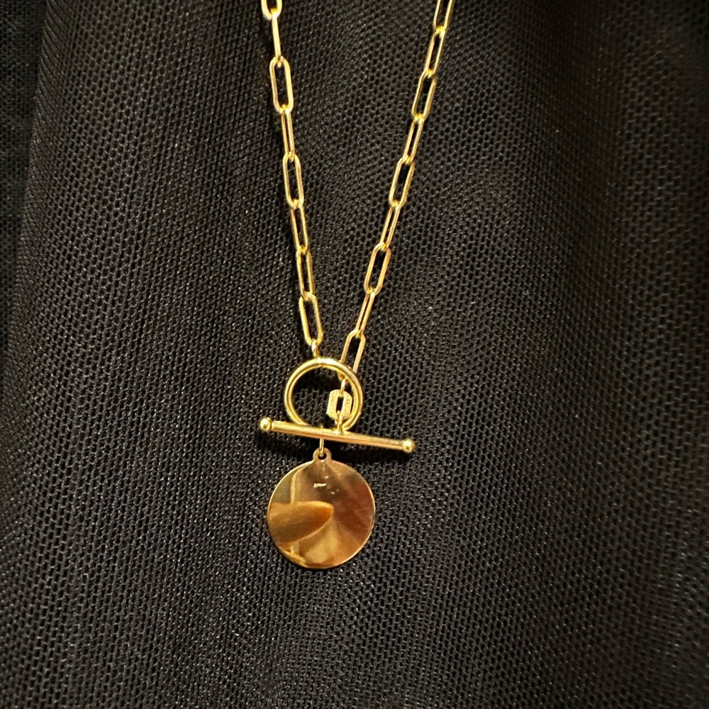 14 karat gold 20” paperclip necklace